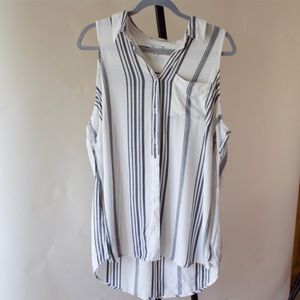 Cato Gray & White Shirt Vest